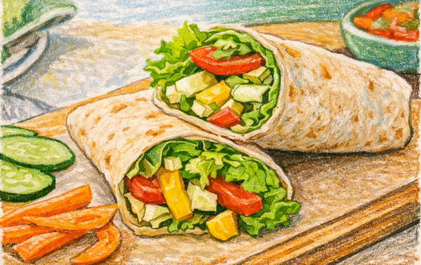 Frischkäse Gemüse Wrap